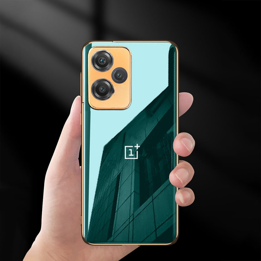 Glossy Gold Edge Back Logo Case For OnePlus Nord Series