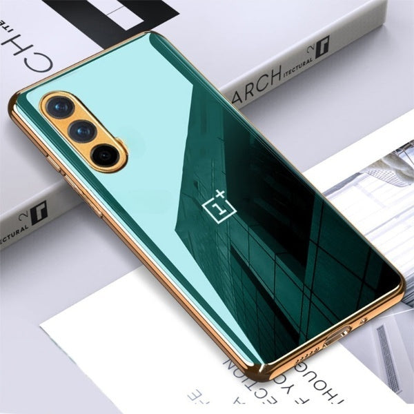 Glossy Gold Edge Back Logo Case For OnePlus Nord Series