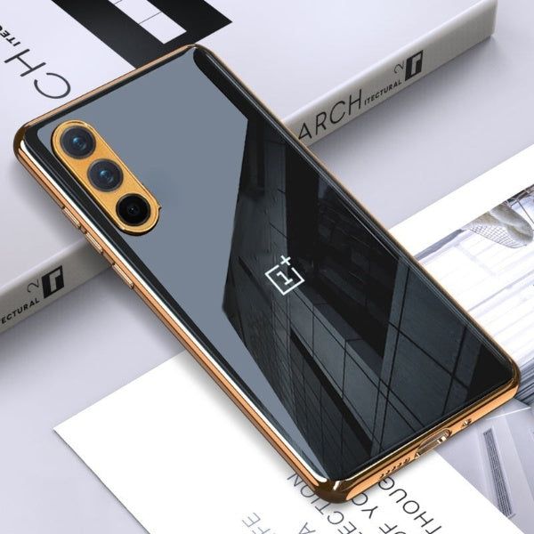 Glossy Gold Edge Back Logo Case For OnePlus Nord Series