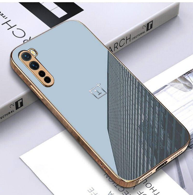 Glossy Gold Edge Back Logo Case For OnePlus Nord Series