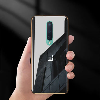 Glossy Gold Edge Back Logo Case For OnePlus 7