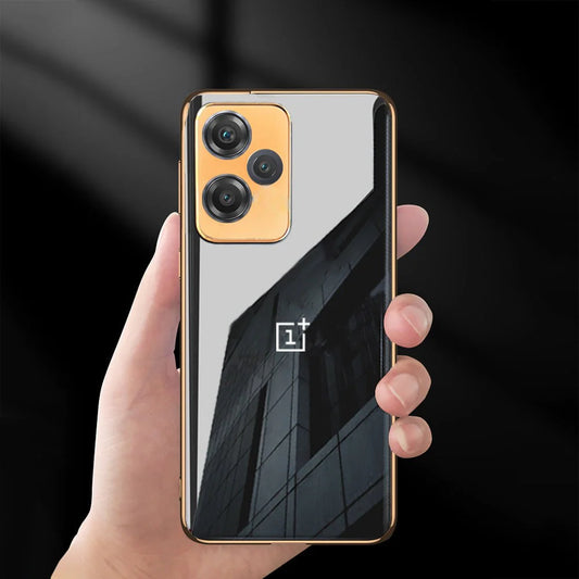 Glossy Gold Edge Back Logo Case For OnePlus Nord Series