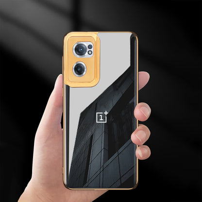 Glossy Gold Edge Back Logo Case For OnePlus Nord Series