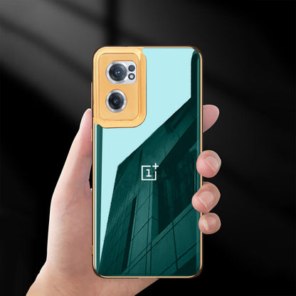 Glossy Gold Edge Back Logo Case For OnePlus Nord Series