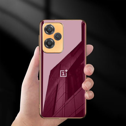 Glossy Gold Edge Back Logo Case For OnePlus Nord Series
