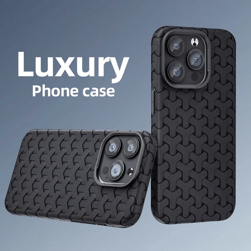 Weave Leather 3D Case For iPhone