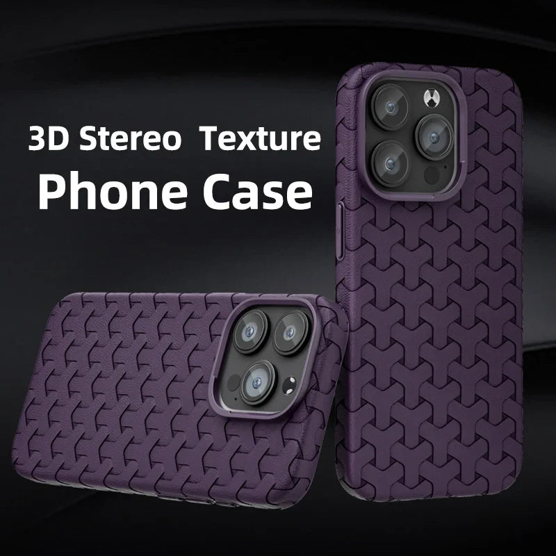 Weave Leather 3D Case For iPhone