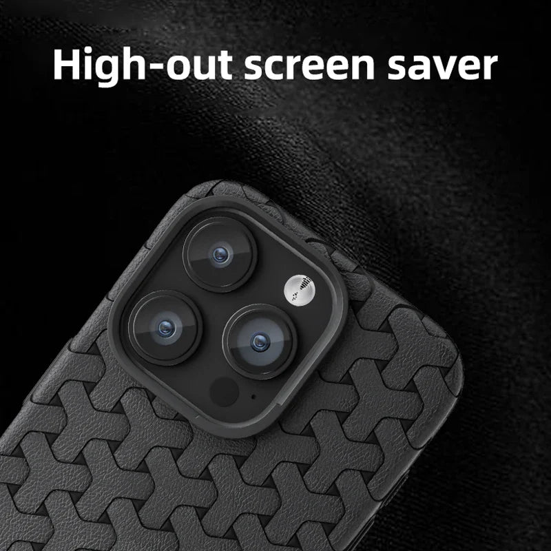 Weave Leather 3D Case For iPhone