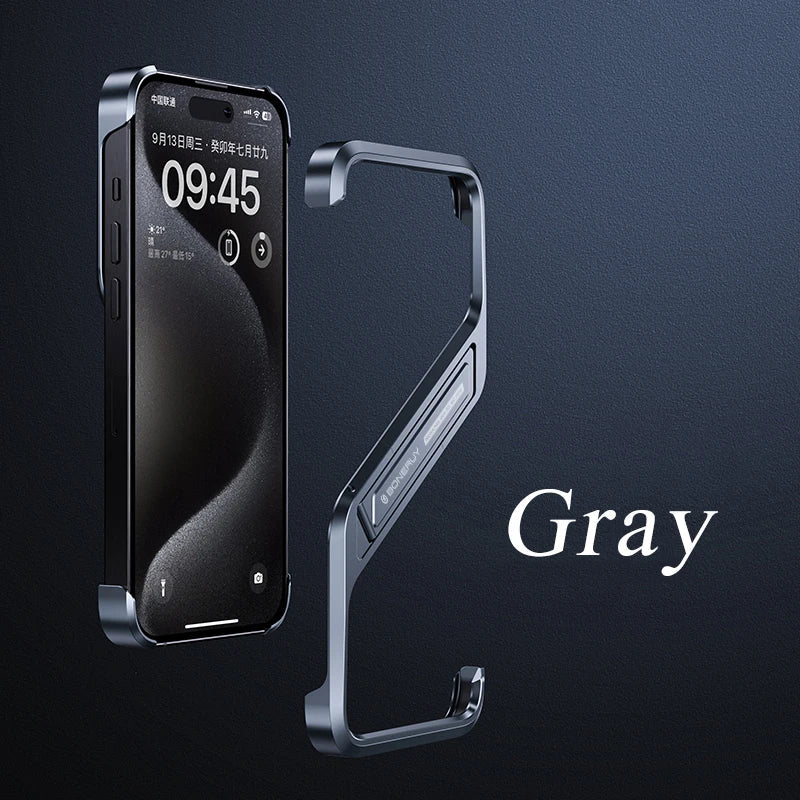 Metal S-shaped Rimless Cover For iPhone