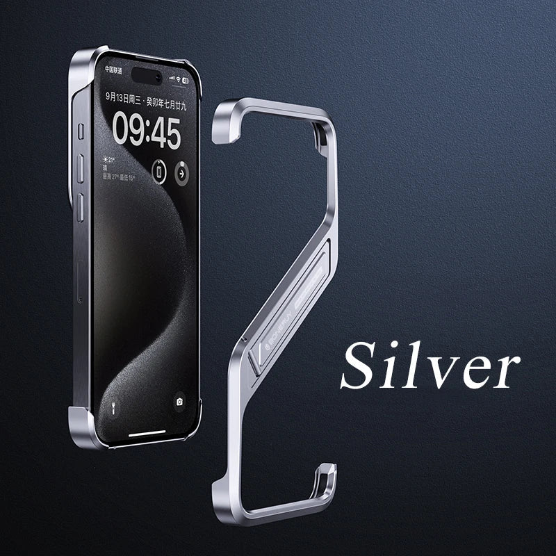 Metal S-shaped Rimless Cover For iPhone