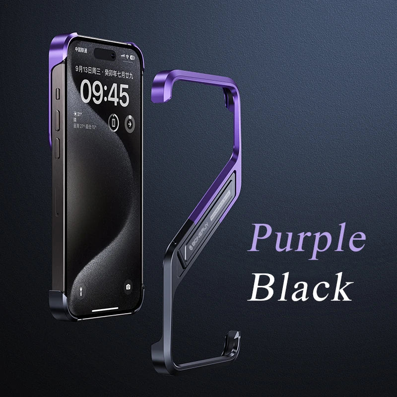 Metal S-shaped Rimless Cover For iPhone