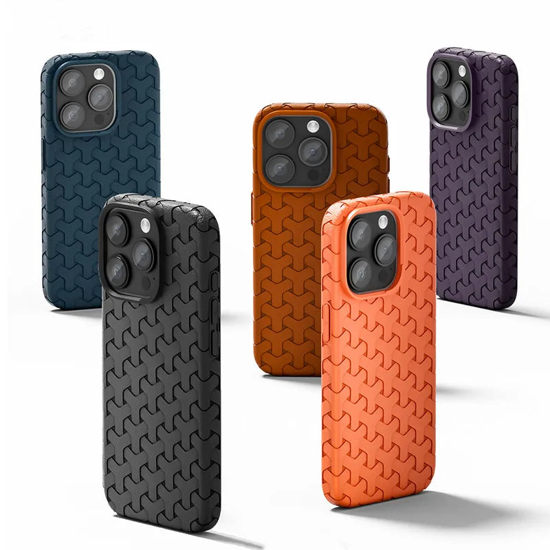 Weave Leather 3D Case For iPhone