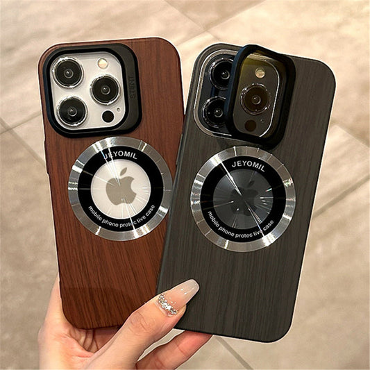 Folding Camera Bracket Wood Grain Magnetic for Magsafe For iPhone