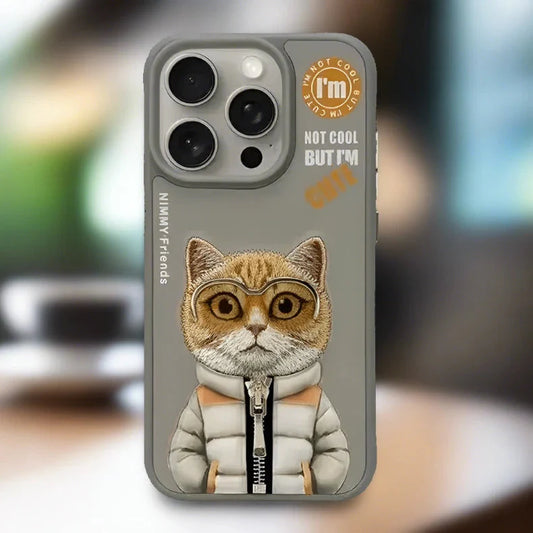 Nimmy 3D Cool & Cat Embroidery Jacket Series Case for iPhone