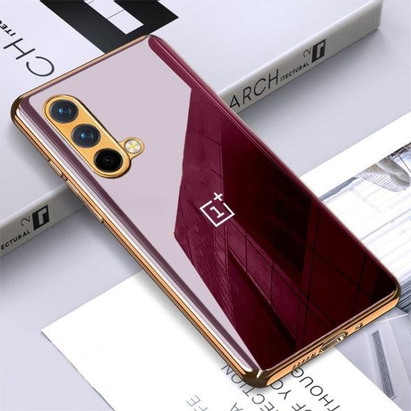 Glossy Gold Edge Back Logo Case For OnePlus Nord Series